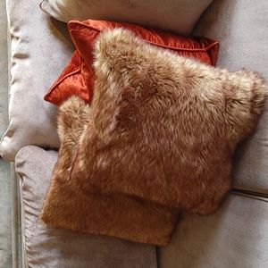 Set of two fur pillows from Pier One
